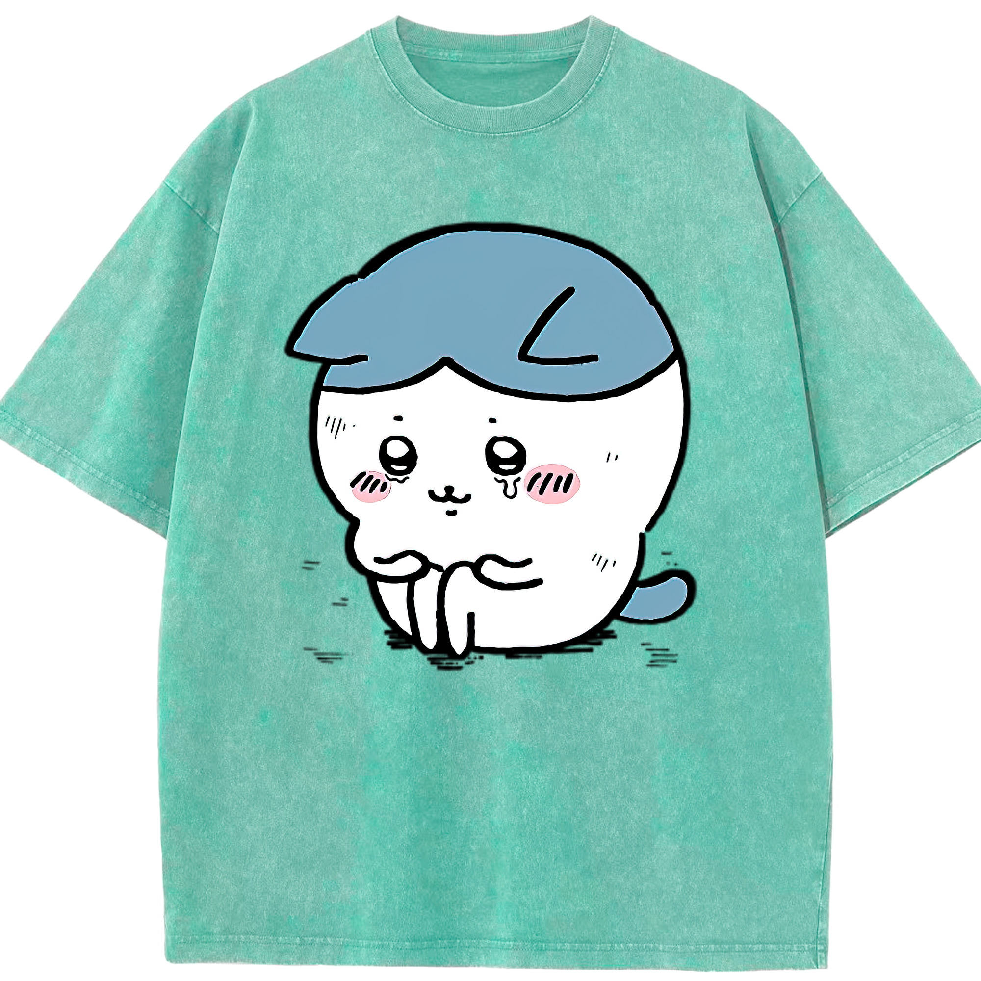 （画像用） ちいかわ ハチワレ Chii-kawa hachiware 綿100% ヴィンテージ風 半袖Tシャツ（フロントプリント）